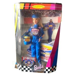 NIB 1998 Barbie NASCAR 50TH ANNIVERSARY COLLECTOR EDITION Mattel Race Car Driver